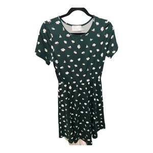 NWT Dark Green Floral A-line Dress